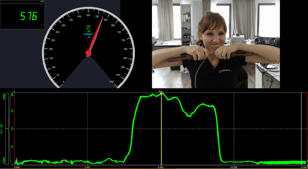 Full-bridge measurement of 576 N