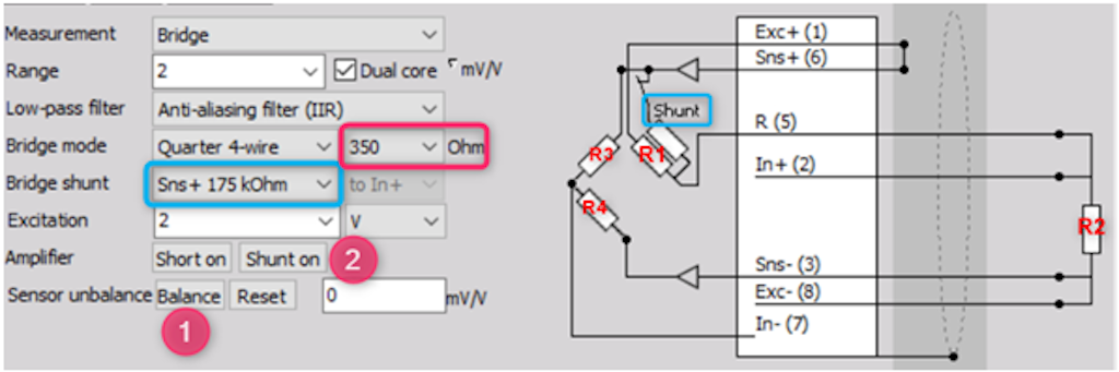 Integrated shunt in the amplifier