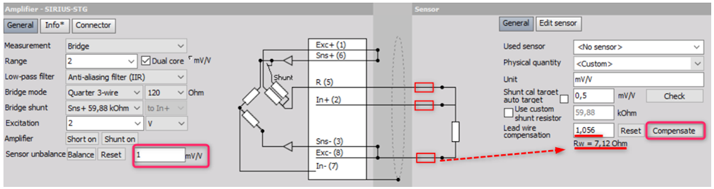 Strain gage connection result