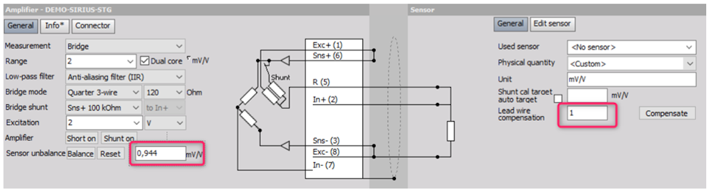 Sensor unbalance