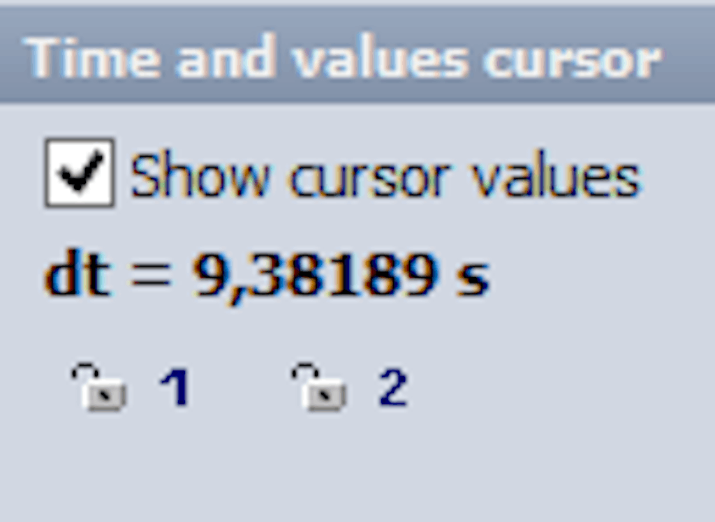 Time between the cursors