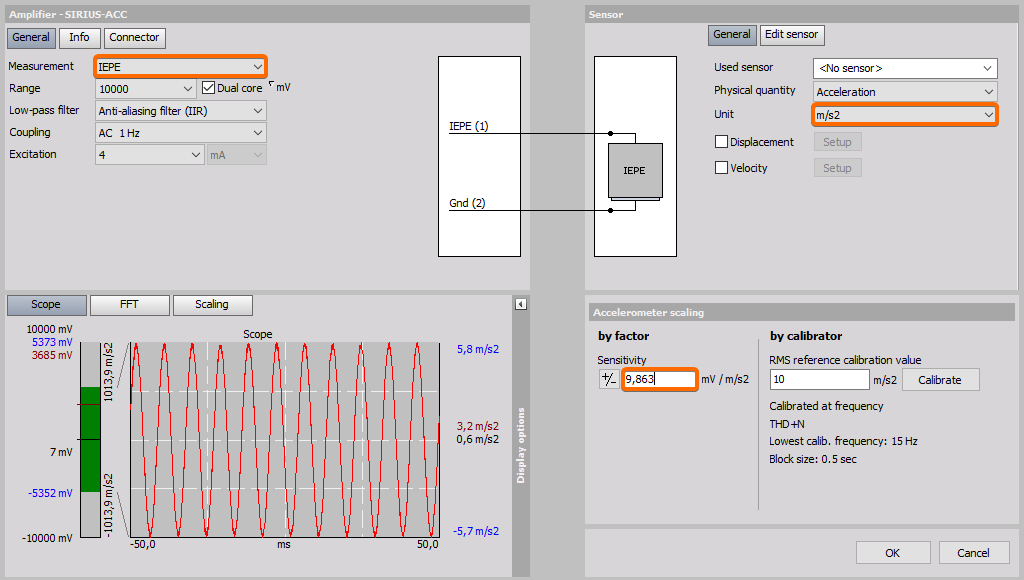 Setting up an accelerometer