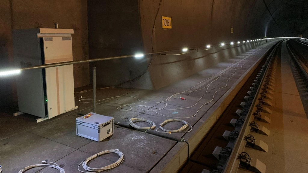 Figure 4. During set up: We routed the shielded sensor cables from the strain gauges to a central cabinet containing the laptop and Dewesoft measurement unit.