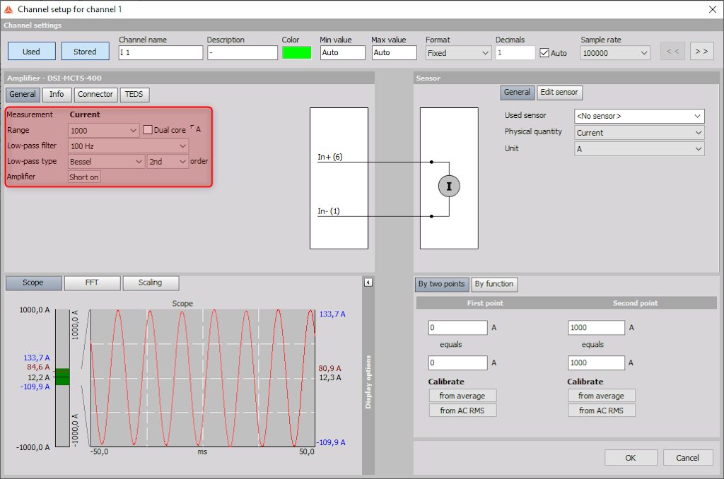 Set up screen for transducers in Dewesoft X
