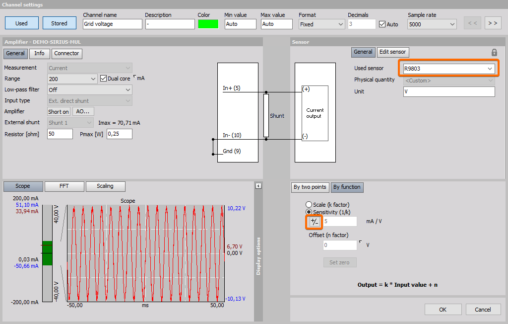 Channel setup in DewesoftX