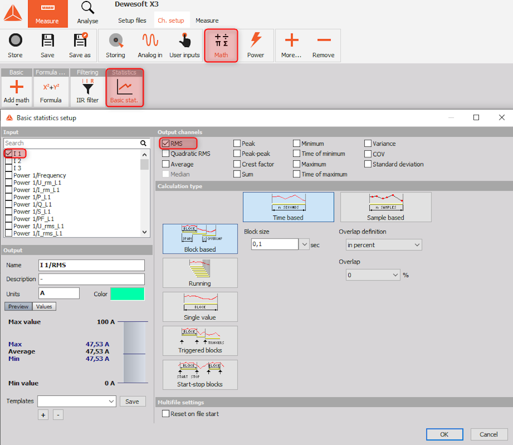 Basic statistics setup