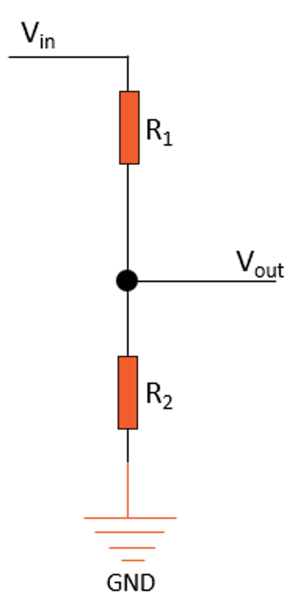Simple resistor voltage probe with the serial connection of two resistors