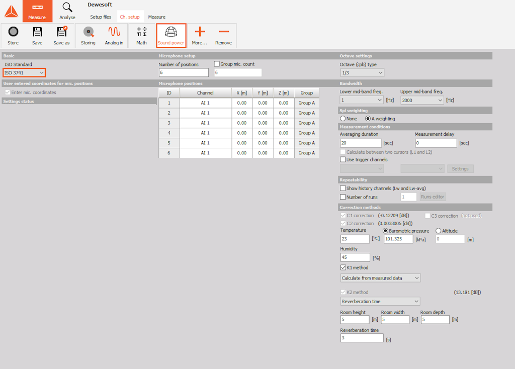 Display view of an ISO 3741