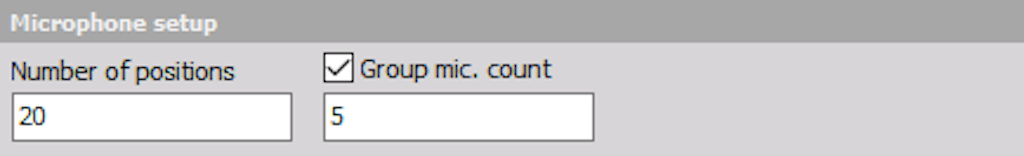 Defining the number of microphones and groups