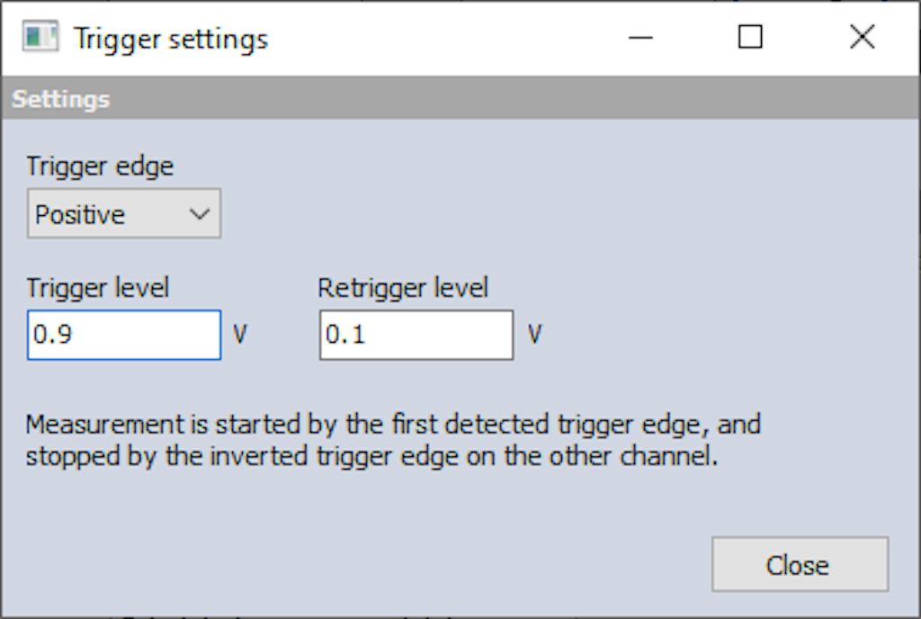 Trigger settings