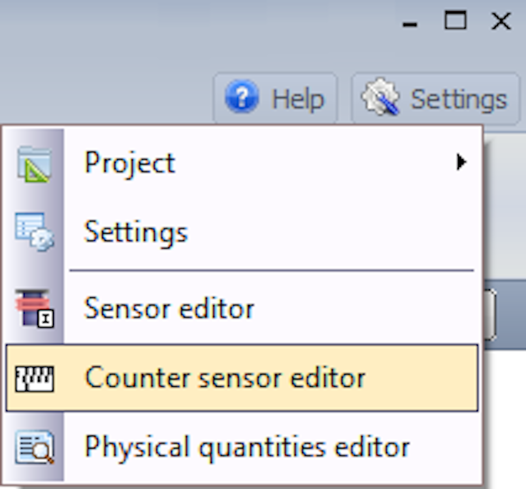 Counter sensor editor