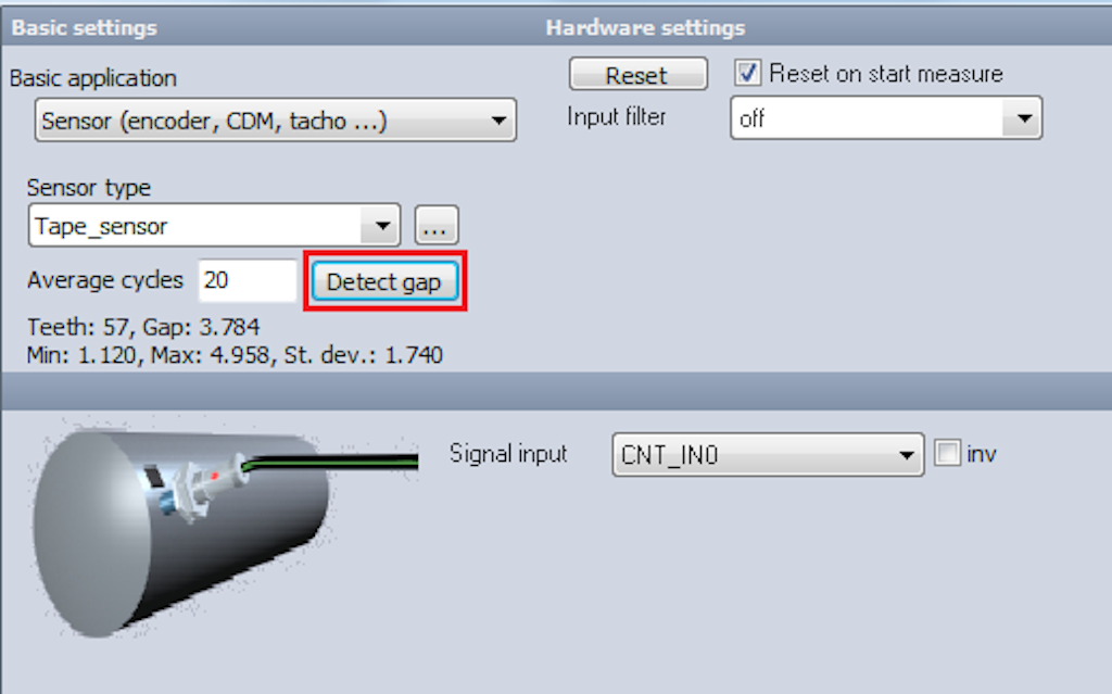 Now select the newly created tape sensor as a Sensor type