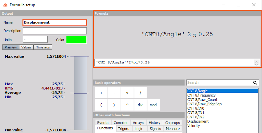Adding a formula for displacement