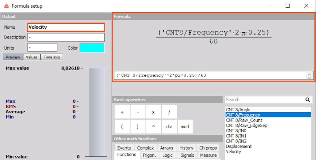 Adding a formula for velocity calculation