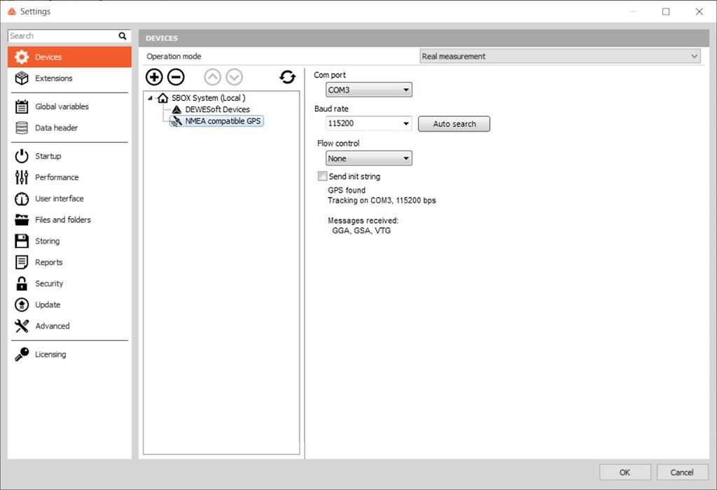 Connected NMEA compatible GNSS receiver