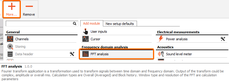 Adding a new FFT analysis module in Dewesoft Adding a new FFT analysis module in Dewesoft