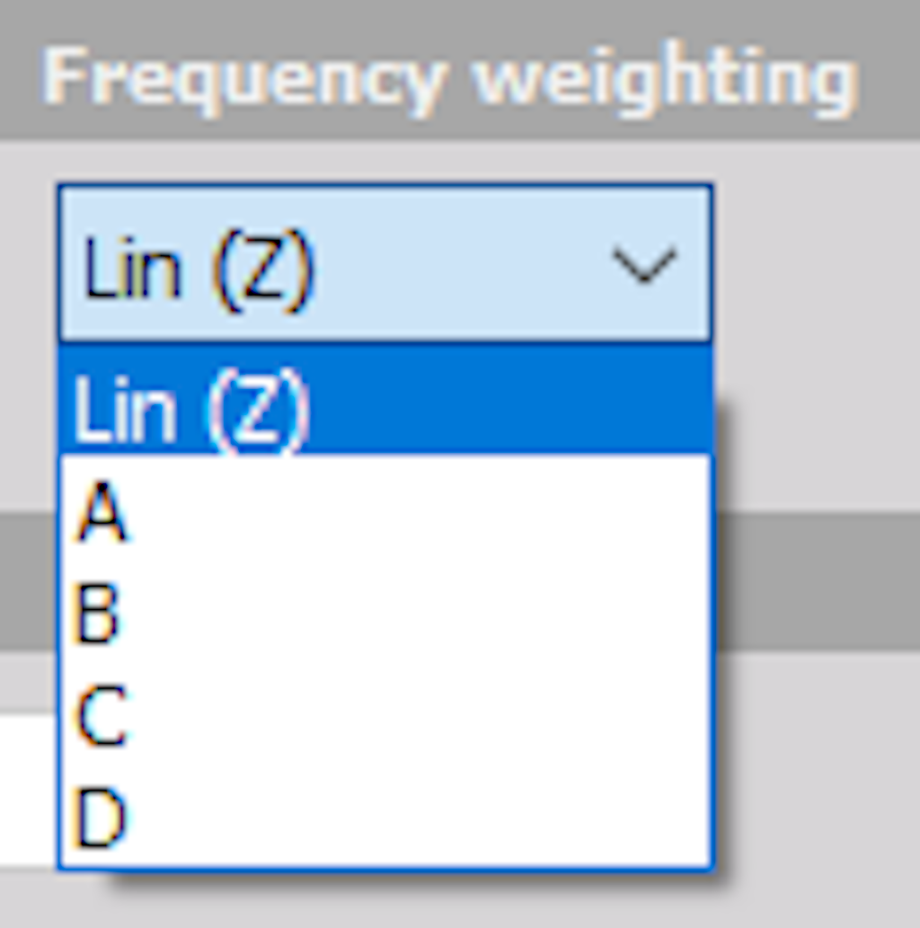 Acoustic weighting types