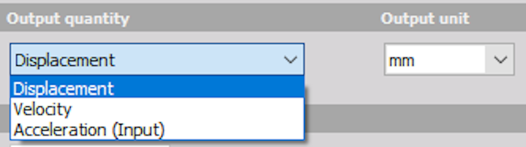 Options for Output quantity and Output unit