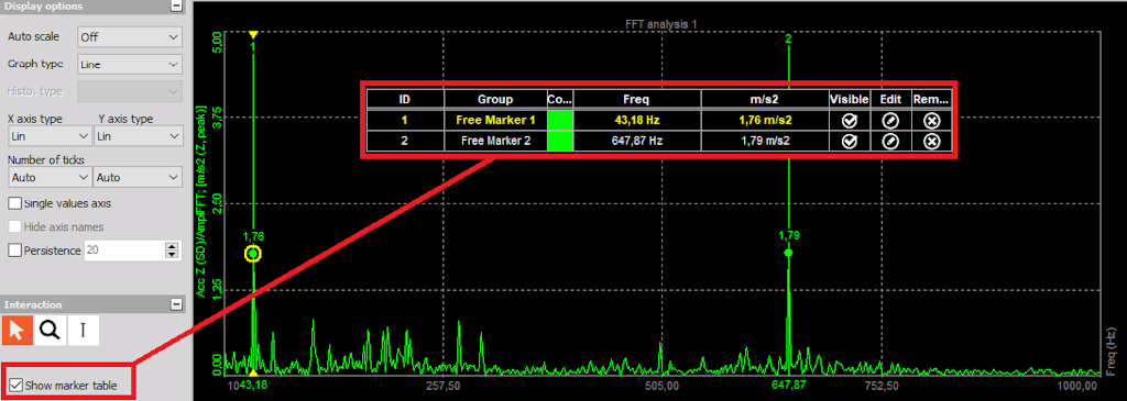 Option to show marker information in a table. Option to show marker information in a table.