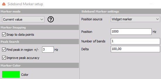 Sideband marker setup Sideband marker setup