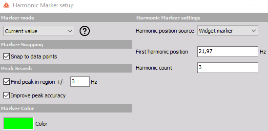Harmonic marker setup Harmonic marker setup