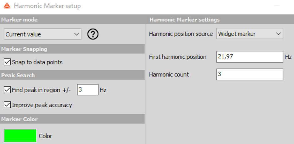 Harmonic marker setup