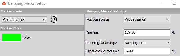 Damping marker setup. Damping marker setup.