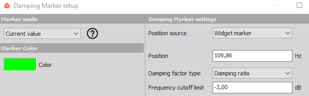 Damping marker setup.