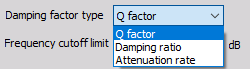 Different damping factor types Different damping factor types
