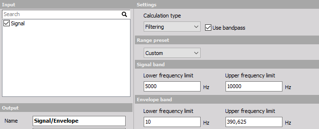 Envelope detection setup Envelope detection setup