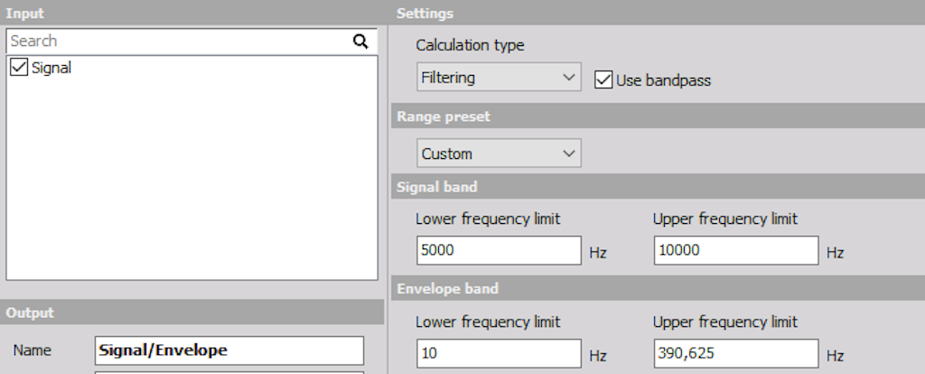 Envelope detection setup