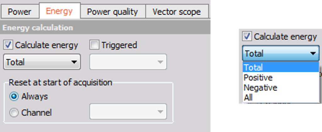 Energy calculations in the power module