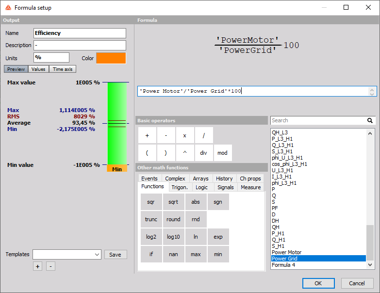 Efficiency calculation in the power module Efficiency calculation in the power module