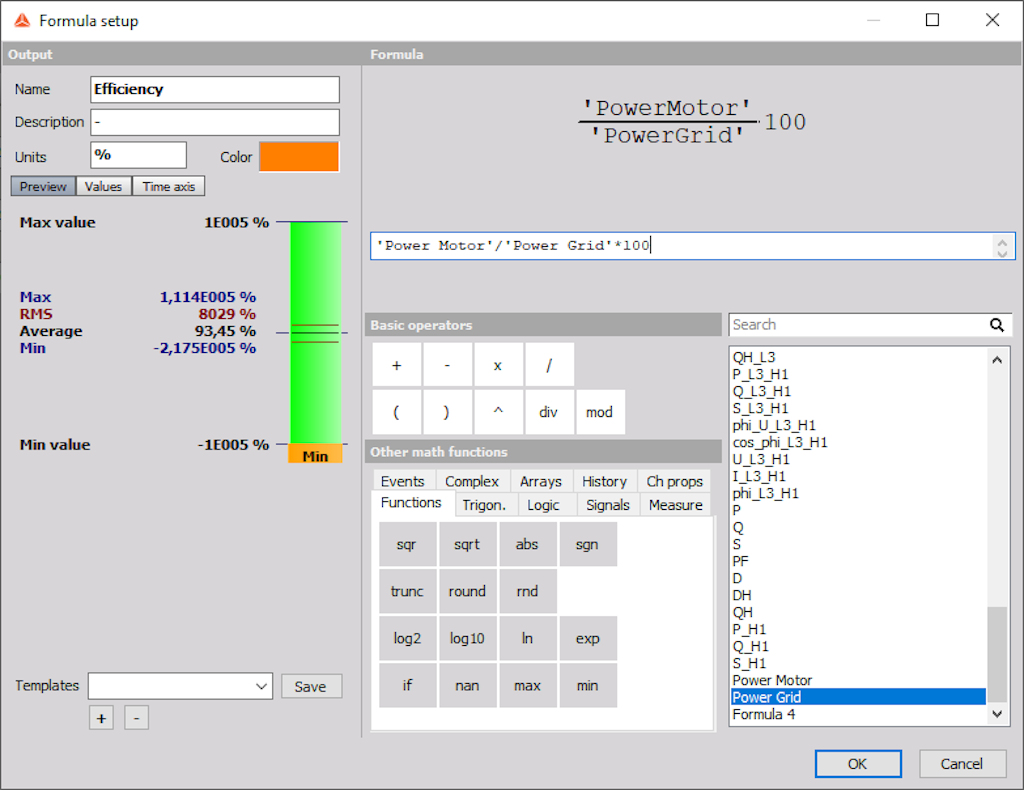 Efficiency calculation in the power module