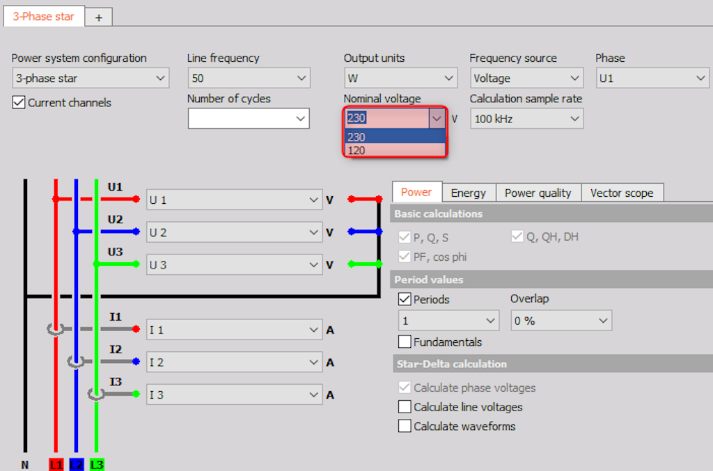 Nominal voltage selection in the power module