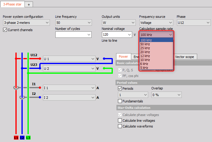 Calculation sample rate in the power module Calculation sample rate in the power module