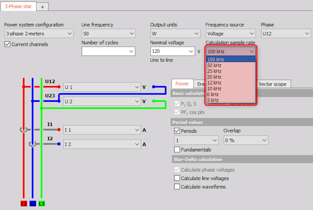 Calculation sample rate in the power module