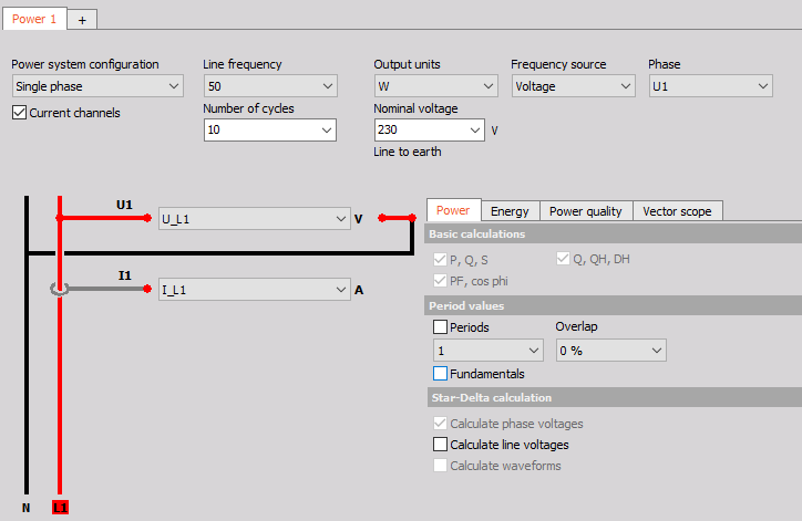 Single phase power module setup screen Single phase power module setup screen