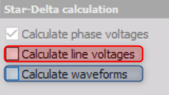 Calculate line voltages and calculate waveforms Calculate line voltages and calculate waveforms