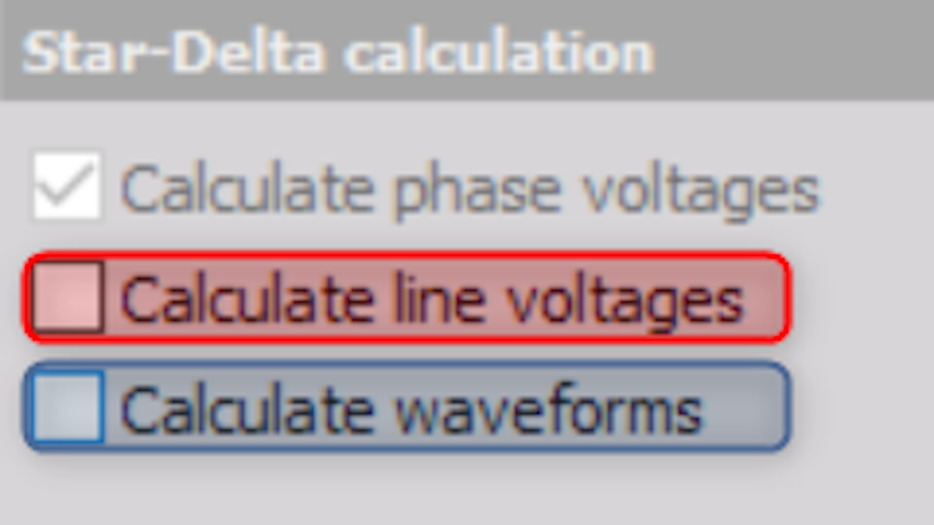 Calculate line voltages and calculate waveforms