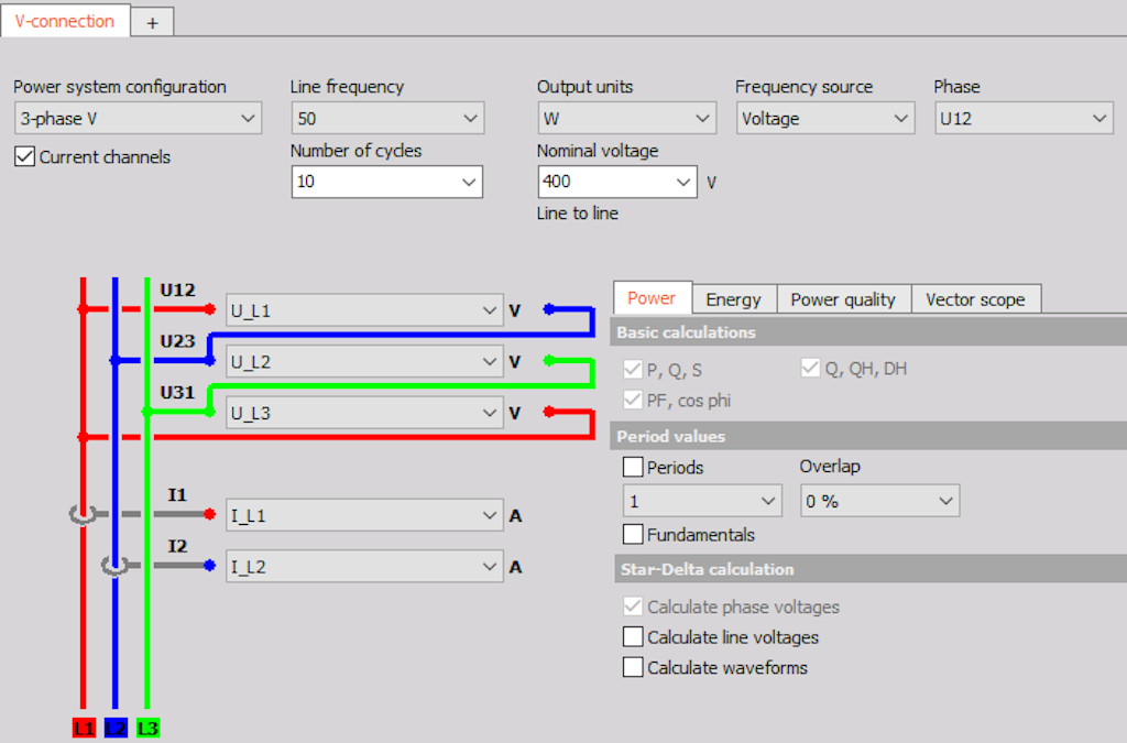 V-connection power module setup
