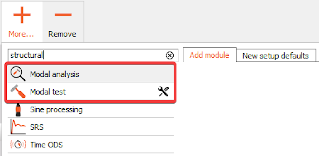 Adding Modal test and Modal Analysis modules in Dewesoft
