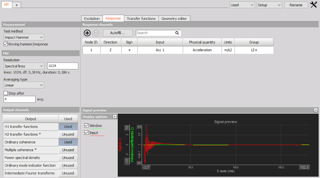 Defining the response signals