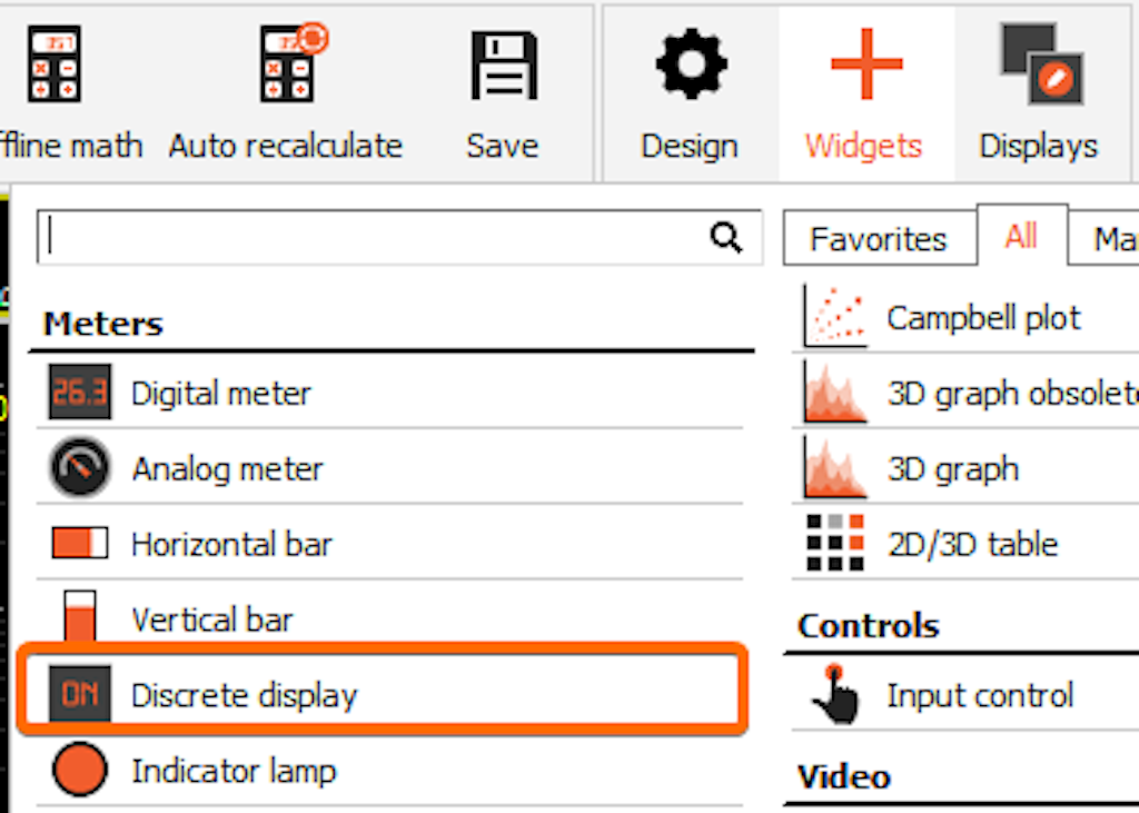 Adding a discrete display