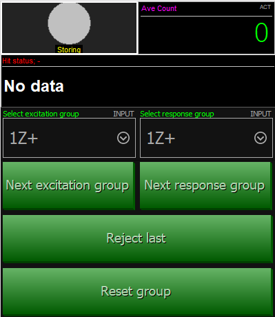 Modal test control buttons Modal test control buttons