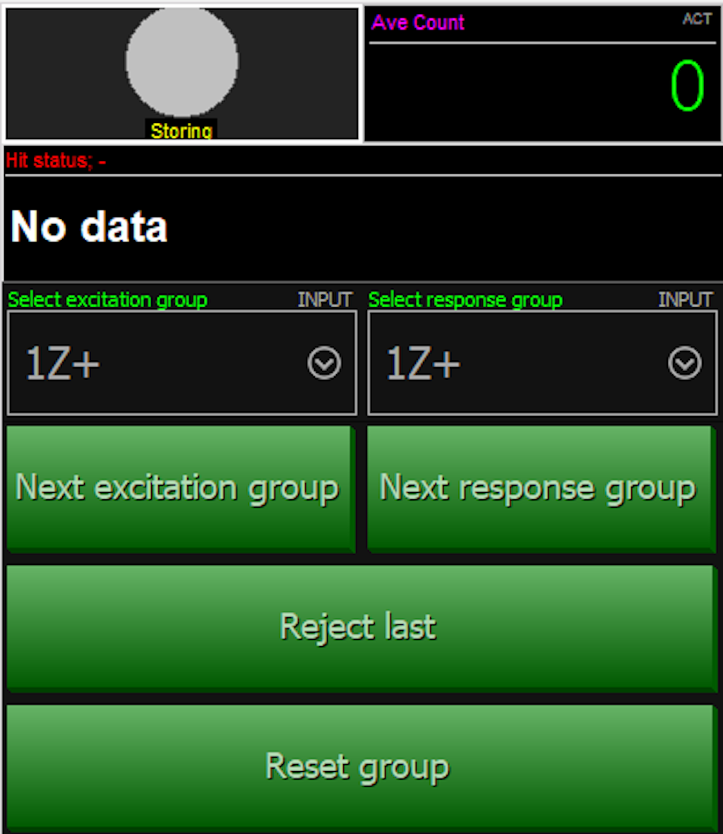 Modal test control buttons