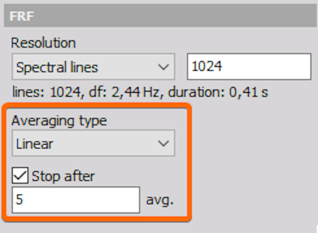 Settings for averaging hits