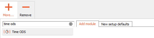 Adding the Time ODS module to the setup Adding the Time ODS module to the setup