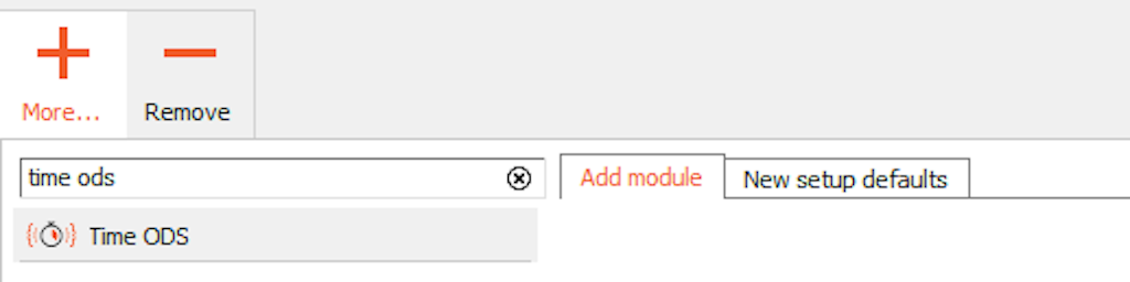 Adding the Time ODS module to the setup