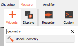 Geometry widgets can be added to user-defined measure displays Geometry widgets can be added to user-defined measure displays
